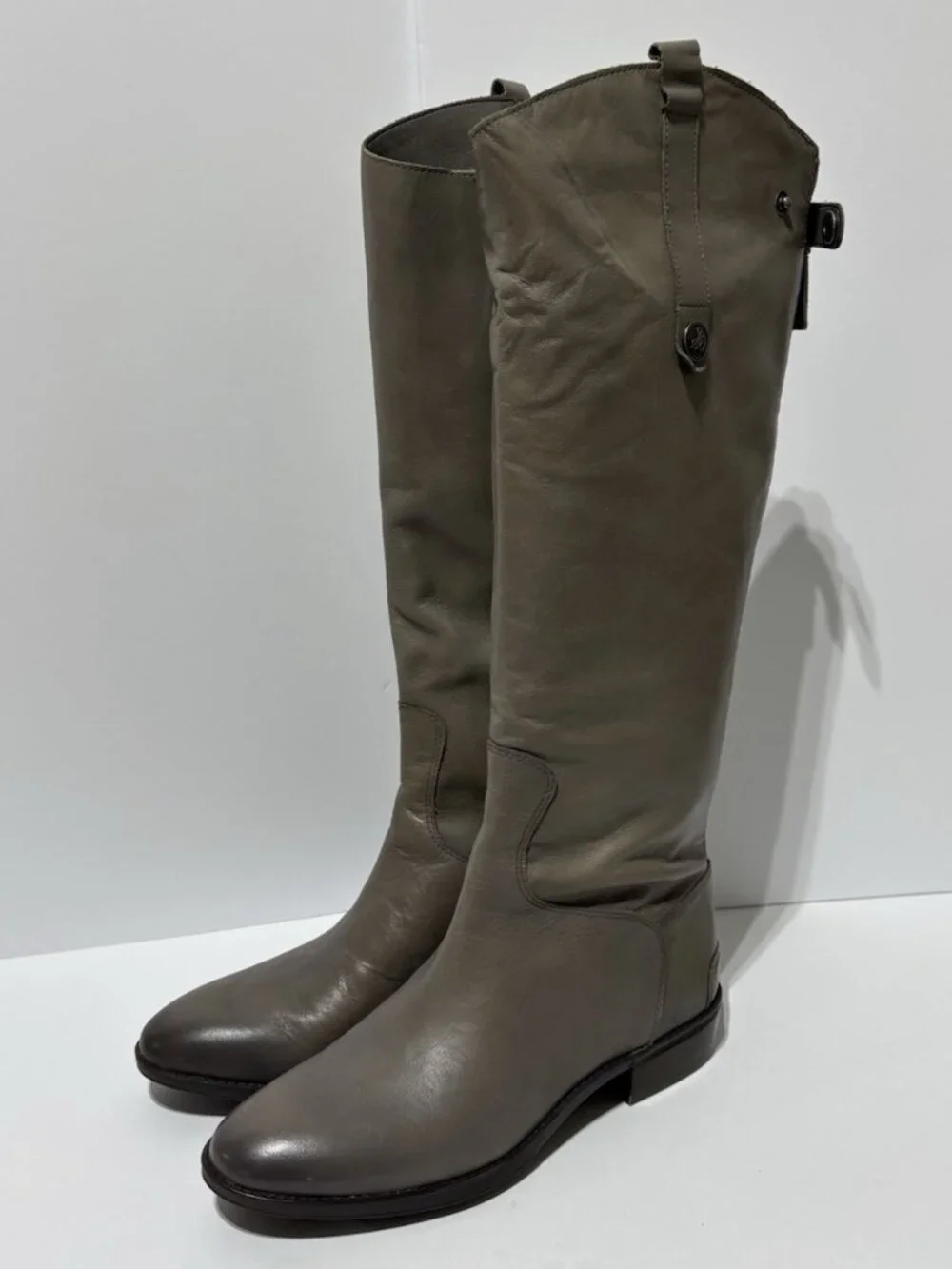 Sam Edelman Women’s Penny Grey Leather Boots, Size 7.5 Wide